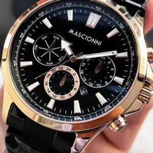 Erkek Kol Saati 3 Atm Su Gecirmez Siyah Renk celik Kordon + Dogaltas Bileklik Elg398