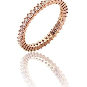 Sogutlu Silver Kadin Rose Tek Sira Zirkon Tasli Tamtur Gumus Yuzuk